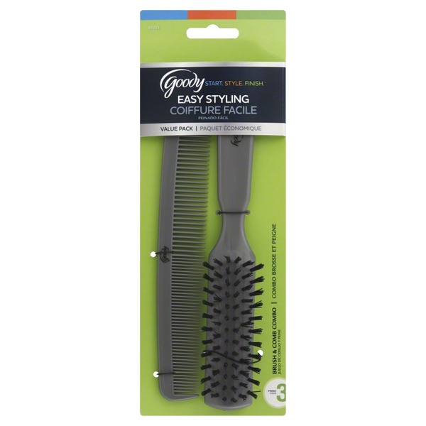 Goody Brush & Comb Combo, 3 Finish, Value Pack, Gray (1 ) from Safeway