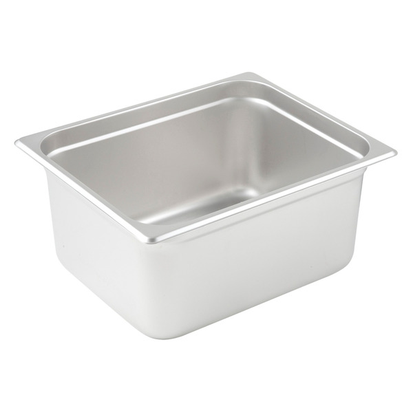 Winco - Anti-jam Steam Pan, Half-size, 6"deep, 25 Gauge Stainless Steel, 12.75" x 10.38" x 5.88" - 1 Ct.