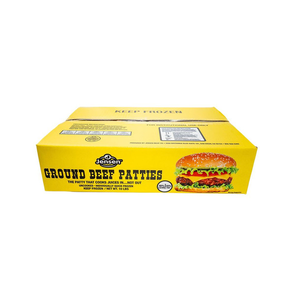 Frozen Ground Beef Hamburger Patties - 4/1 (4 oz), 80/20, IQF - 10 lbs