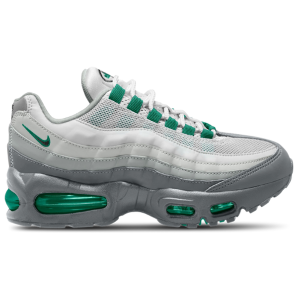 Nike Boys' Air Max 95 BB Leather, Size 7 - Smoke Grey/Black/Malachite