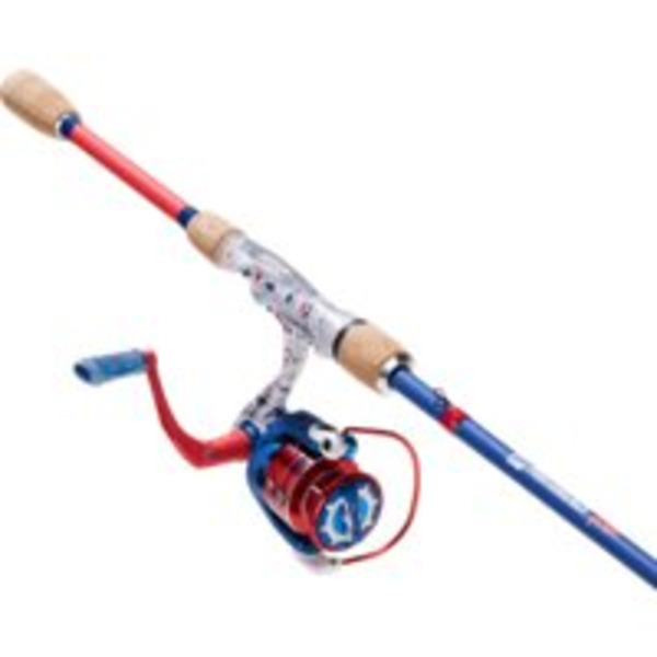 DMF Bait Company DRIP Medium Freshwater Spinning Combo Fishing Rod - Red, White & Blue
