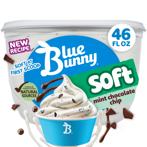 Blue Bunny Soft Mint Chocolate Chip Frozen Dairy Dessert, 46 fl oz