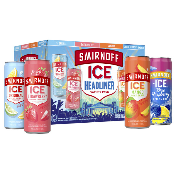 Smirnoff Ice Headliner Variety Pack, 12 fl oz, 12 Pack Cans, 4.5