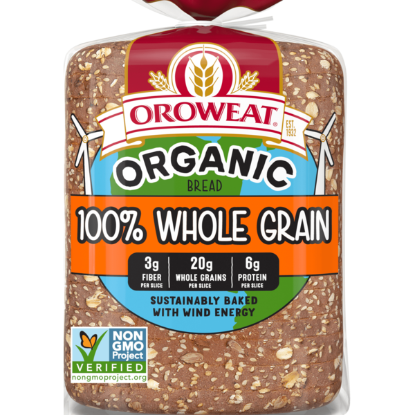 Oroweat 100% Whole Grain, Bread, Wheat Bread, 27 oz