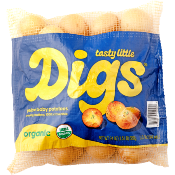 Tasty Little Digs Organic Yellow Baby Potatoes Bag