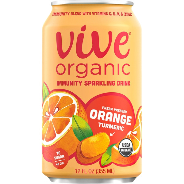 Vive Organic Immunity Sparkling Drink, Orange Turmeric Same-Day