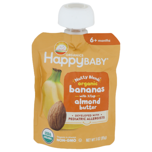 Happy Baby Organic Bananas With Almond Butter Nutty Blends Pouch
