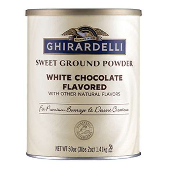 Ghirardelli - Sweet Ground White Chocolate - 3.12 lb Canister/6 pack