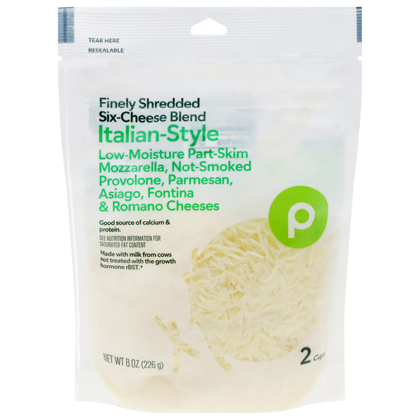 Publix Cheese, Italian Six Blend, Finely Shredded Same-Day
