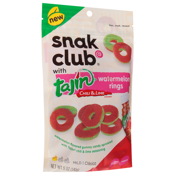Snak Club Watermelon Rings, Tajin Chili & Lime Seasoned, Mild