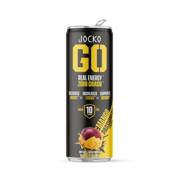 Jocko Fuel Jocko GO Energy Drink, Mango Passionfruit, Sugar Free, KETO