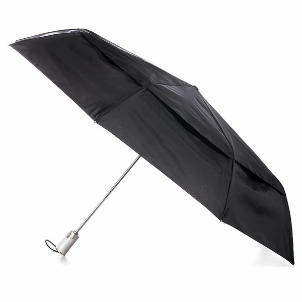 Totes Neverwet Auto Open & Close Vented Folding Umbrella - Black