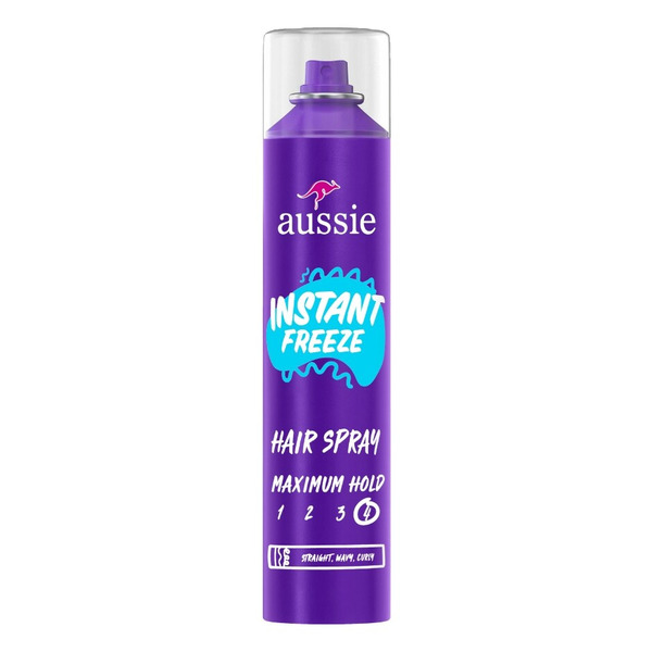 Aussie Instant Freeze Hair Spray for Curly Hair, Straight Hair