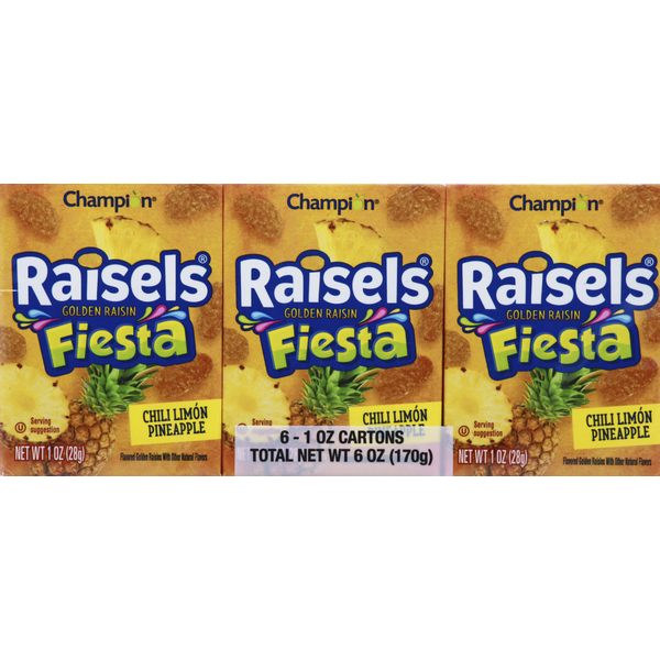 Champion Golden Raisins, Fiesta, Chili Limon Pineapple
