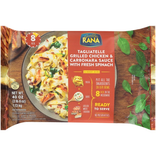 Rana Grilled Chicken & Carbonara Sauce with Fresh Spinach Rana Tagliatelle Grilled Chicken