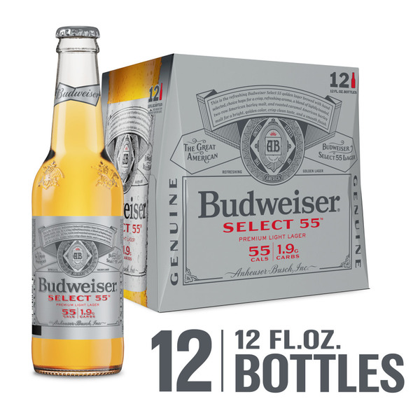 Budweiser Premium Light Lager, 12 Pack 12 Fl Oz Bottles, 2.4% Abv