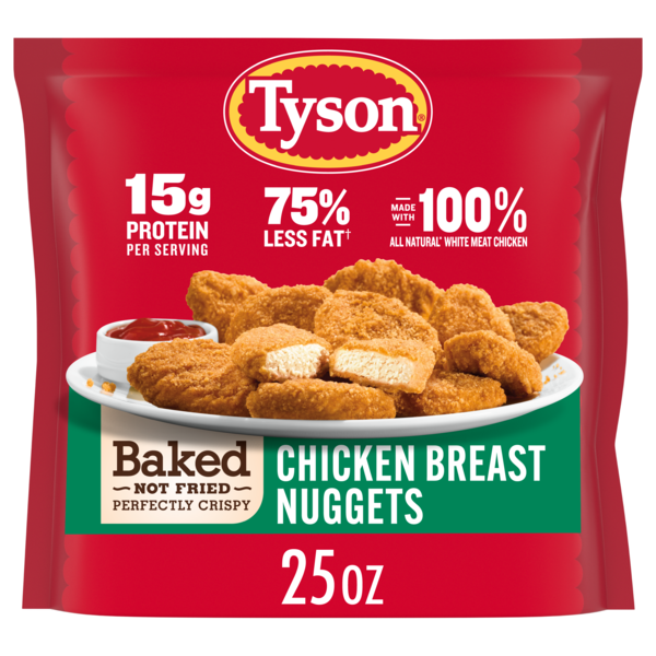 Tyson Frozen Baked Chicken Breast Nuggets, 25 oz