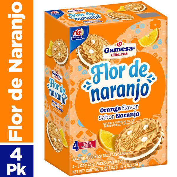 Gamesa Flor De Naranjo Orange Sandwich Cookies