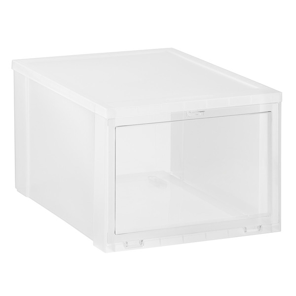 IRIS USA X-Large Drop-Front Shoe Box - Translucent - 12-3/8" x 16-1/8" x 9" H