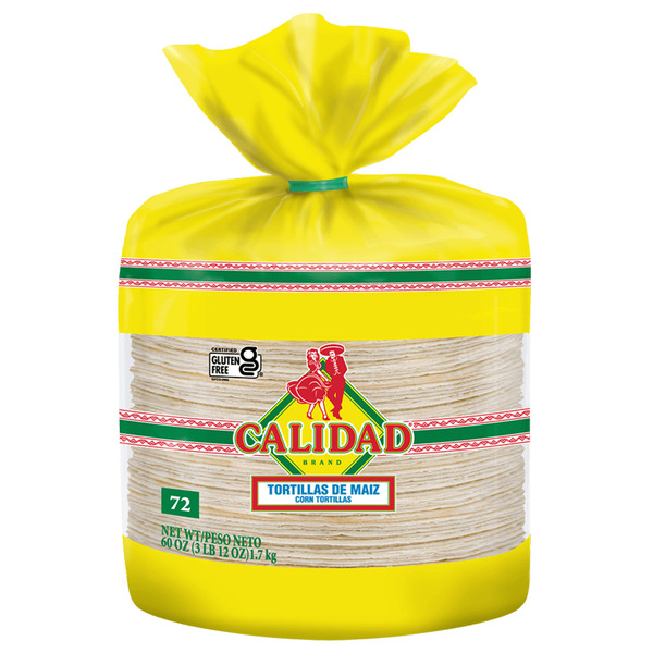 Calidad White Corn Tortillas, 72 Count