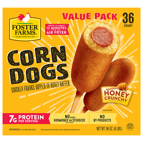 Foster Farms Honey Crunchy Chicken Corn Dogs Value Pack Same-Day