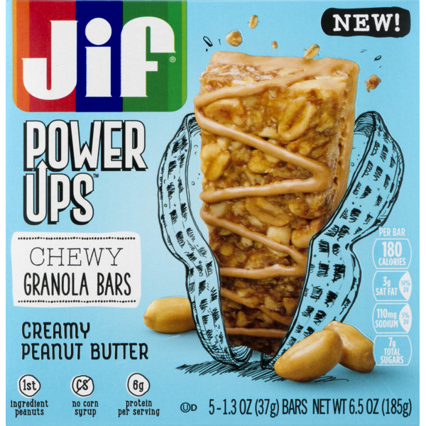 Jif Power Ups Chewy Granola Bars Creamy Peanut Butter (1.3 oz) Instacart