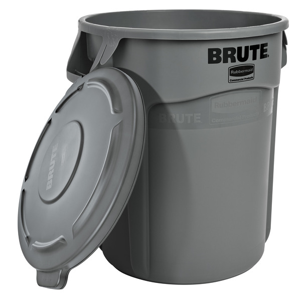 Rubbermaid BRUTE 20 Gallon Gray Plastic Commercial Indoor/Outdoor Detached Lid Trash Can