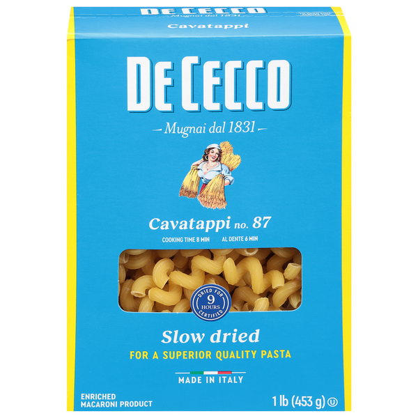 De Cecco Cavatappi, No. 87, Slow Dried
