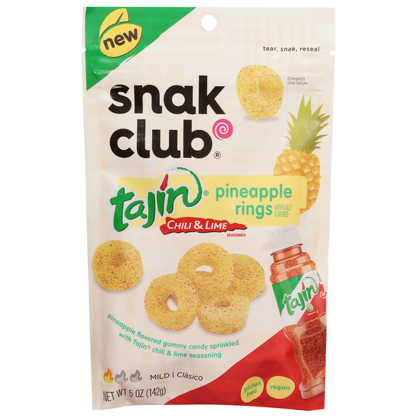 Snak Club Gummy Rings, Pineapple, Mild