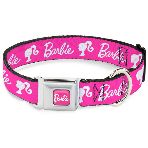 Buckle-Down Barbie Dog Collar, Large, 15-24 in - Pink