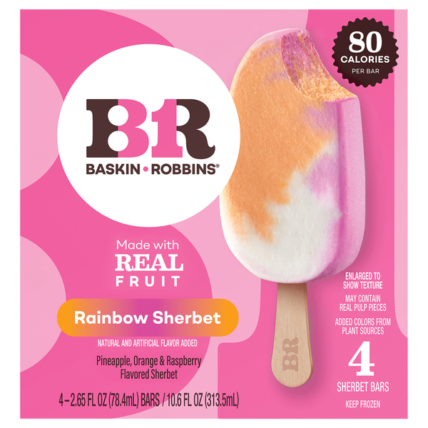 Baskin-Robbins Rainbow Sherbet Sherbet Bars