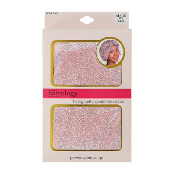 Hairology Holographic Double Lined Cap - Light Pink
