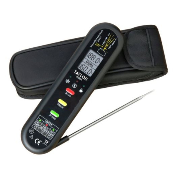 Taylor Splash-Proof Dual Temp Infrared Thermometer with Fold-Out Thermocouple Step Down Probe
