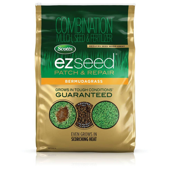 Scotts Ez Seed Patch And Repair Bermudagrass, 20 Lbs., With Mulch, Bermudagrass Seed And Fertilizer Grows In Scorching Heat