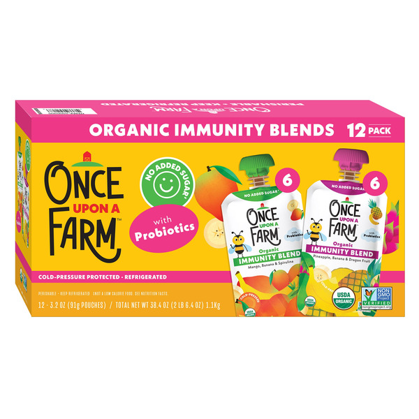 Once Upon a Farm Organic Immunity Blends Variety Pack, 3.2 fl oz, 12-count