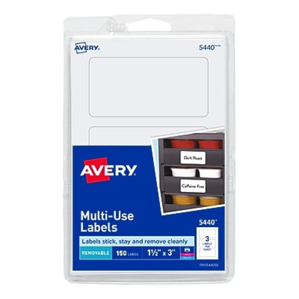 Avery 5440 1.5" x 3" White Laser & Inkjet Multipurpose Labels