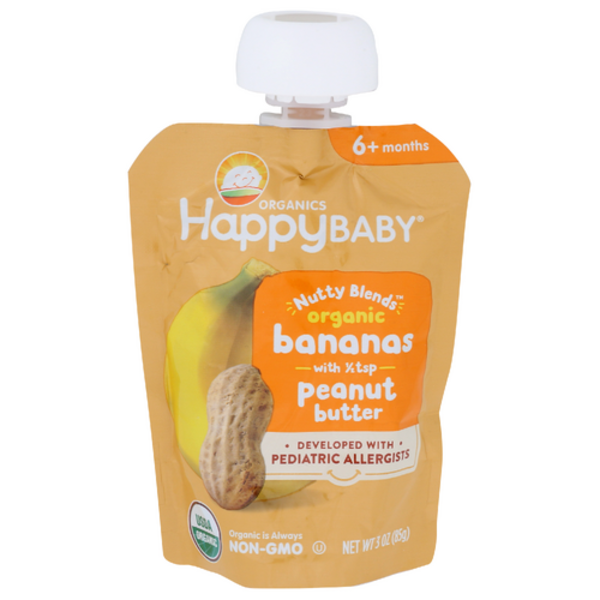 Happy Baby Organic Bananas With Peanut Butter Nutty Blends Pouch