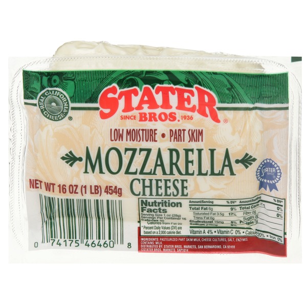 Stater Bros Part Skim Mozzarella Cheese (16 oz) Instacart