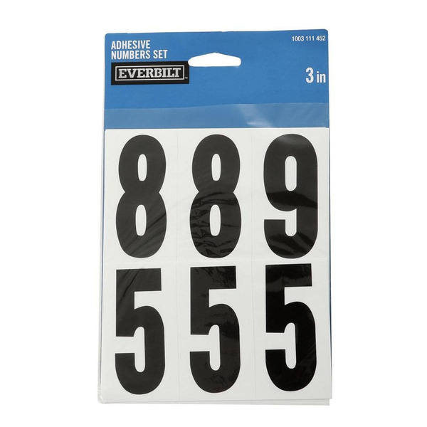 Everbilt 3 In. Self Adhesive Vinyl Mailbox Number Sticker Set