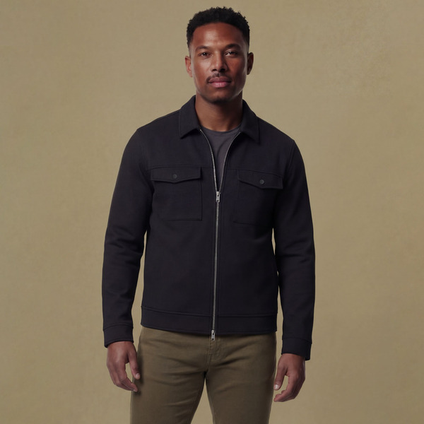 VRST Men's Pinnacle Fleece Shirt Jacket, XXL - Pure Black