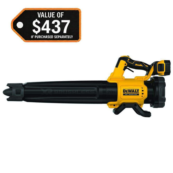 Dewalt 20v Max 125 Mph 450 Cfm Brushless Cordless Battery Powered Blower Kit With (1) 5 Ah Battery & Charger
