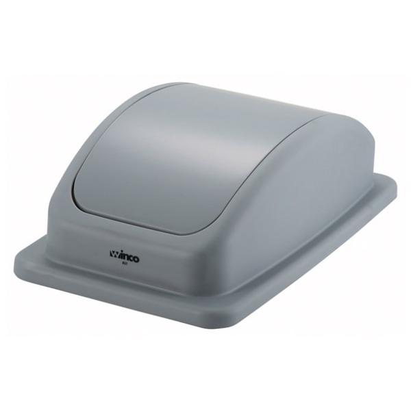 Winco - PTCL-23 Rectangle Dome Trash Can Lid - Plastic, Gray
