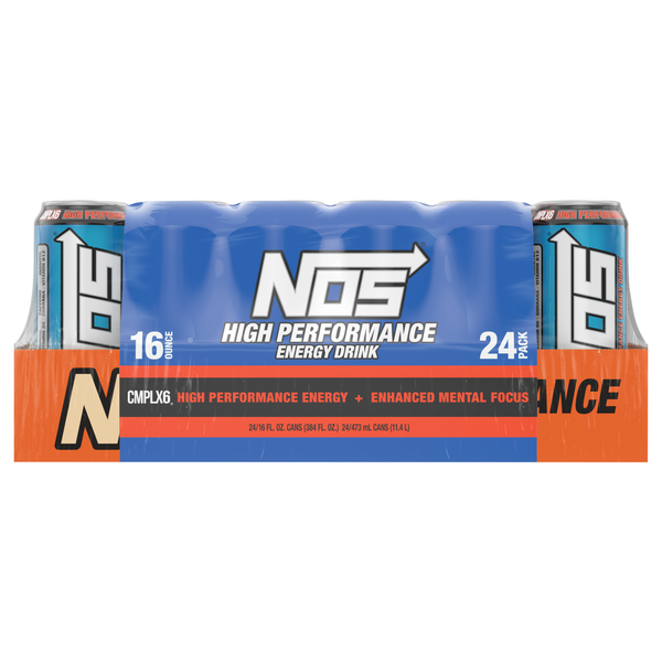 NOS Energy Drink, High Performance, 24 Pack Same-Day Delivery
