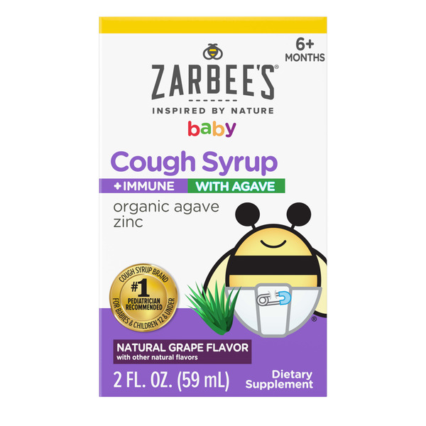 Zarbee's Baby Agave Cough Syrup + Immune Support*, Grape, 2 fl. oz