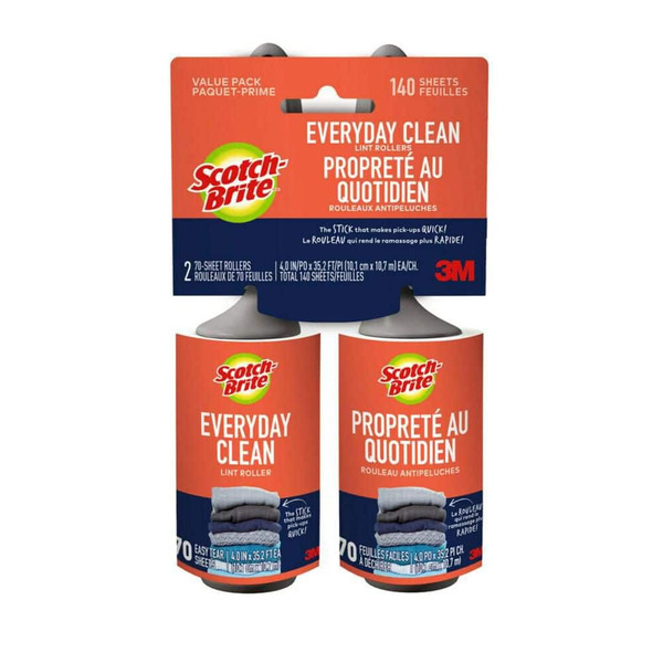 Scotch-brite Everyday Clean Lint Roller, 2 Pack