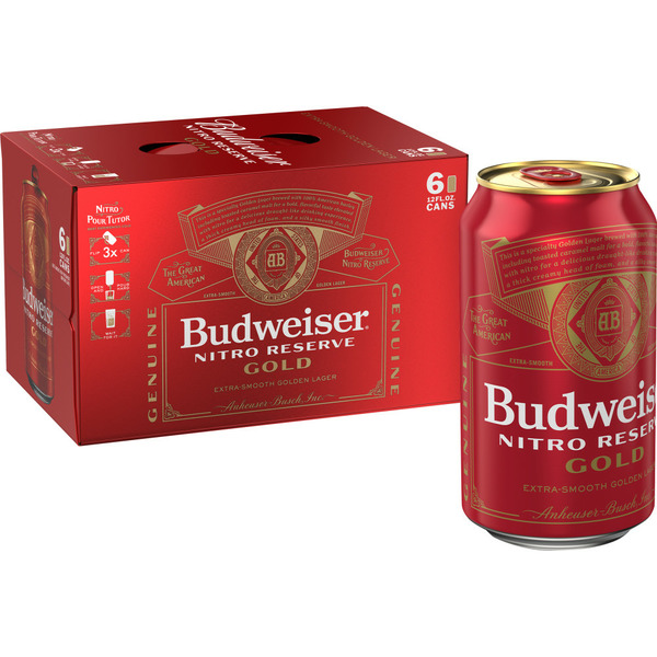 Budweiser Nitro Reserve Gold Lager Beer Same-Day Delivery or