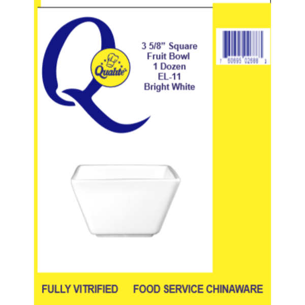 Qualite - White Square Fruit Bowl - 12/8 oz