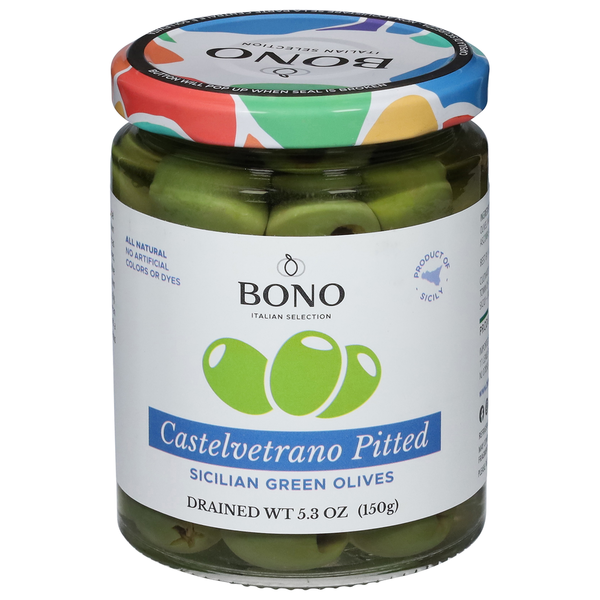 Bono Olives, Green, Sicilian, Castelvetrano Pitted Same-Day