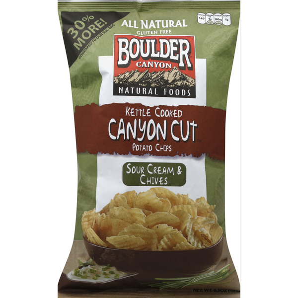 Boulder Canyon Potato Chips, Kettle Cooked, Sour Cream & Chives