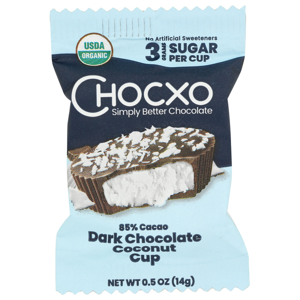 Chocxo Organic Dark Chocolate Coconut Cup Same-Day Delivery or